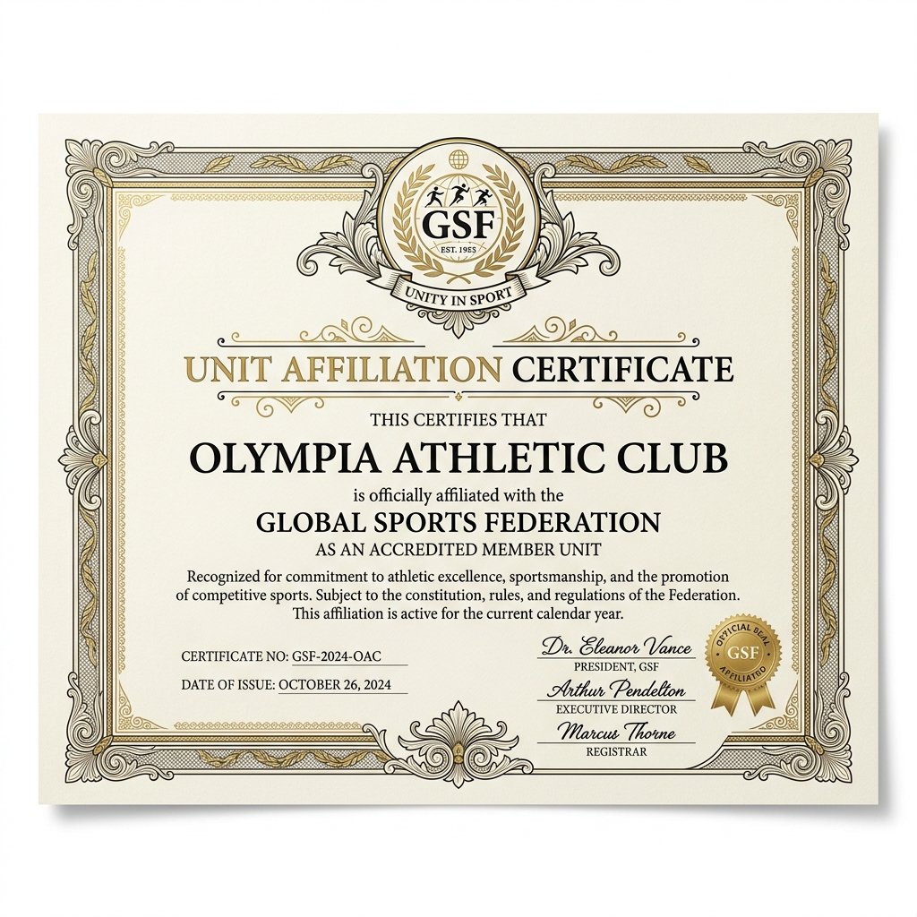 Affiliation Certificate